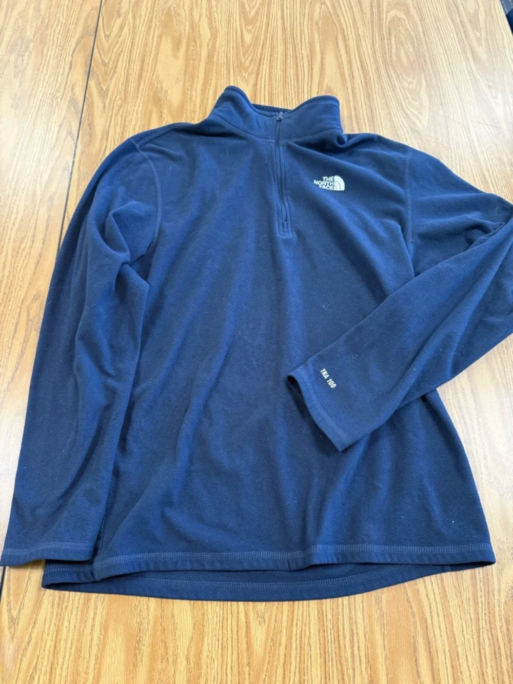 The North‎ Face Navy Quarter-Zip Fleece Pullover-Men’s M